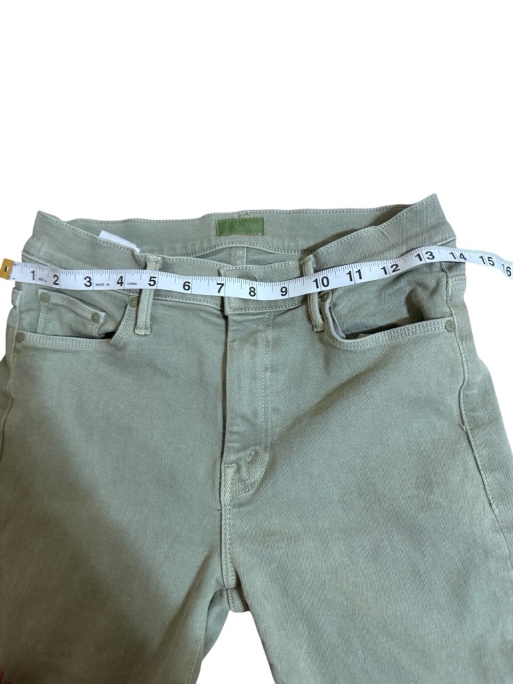 MOTHER High-Rise Sage Green Flare Jeans - Picture 5 of 11